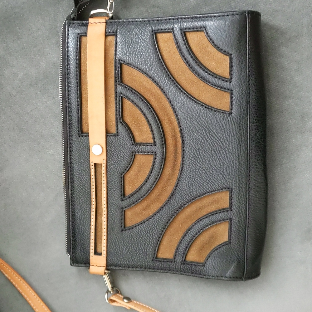 👜 Unique Argentinian leather and suede clutch/shoulder/crossbody bag